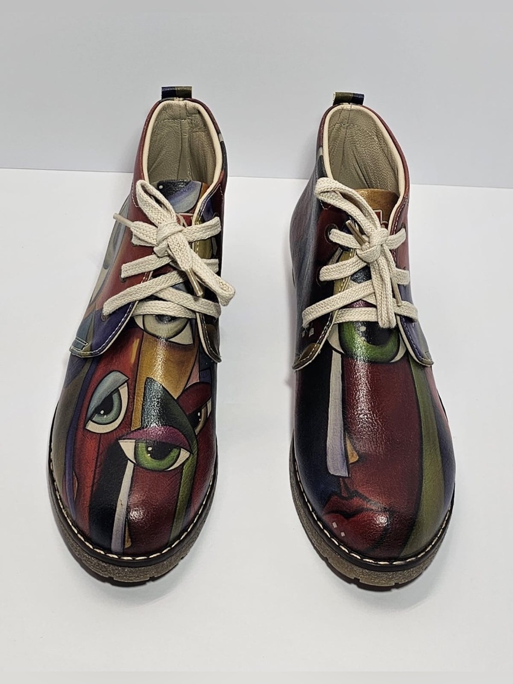 Goby Colorful Abstract Print Lace-Up Shoes EU 37